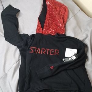 NWT STARTER BLACK LABEL MEDIUM RED SEQUIN JACKET